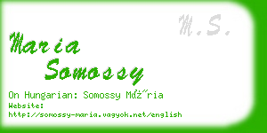 maria somossy business card